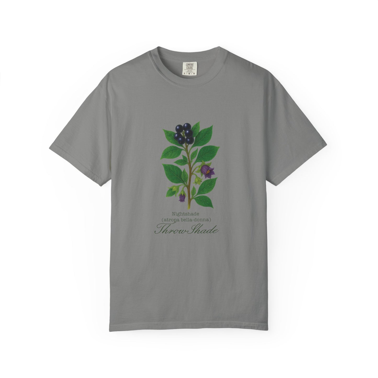 "Throw Shade" - Nightshade - Floral Nature T-Shirt, Botanical Tee, Gift for Plant Lovers, Eco-Friendly Tee, Summer Fashion, Garden Party Shirt