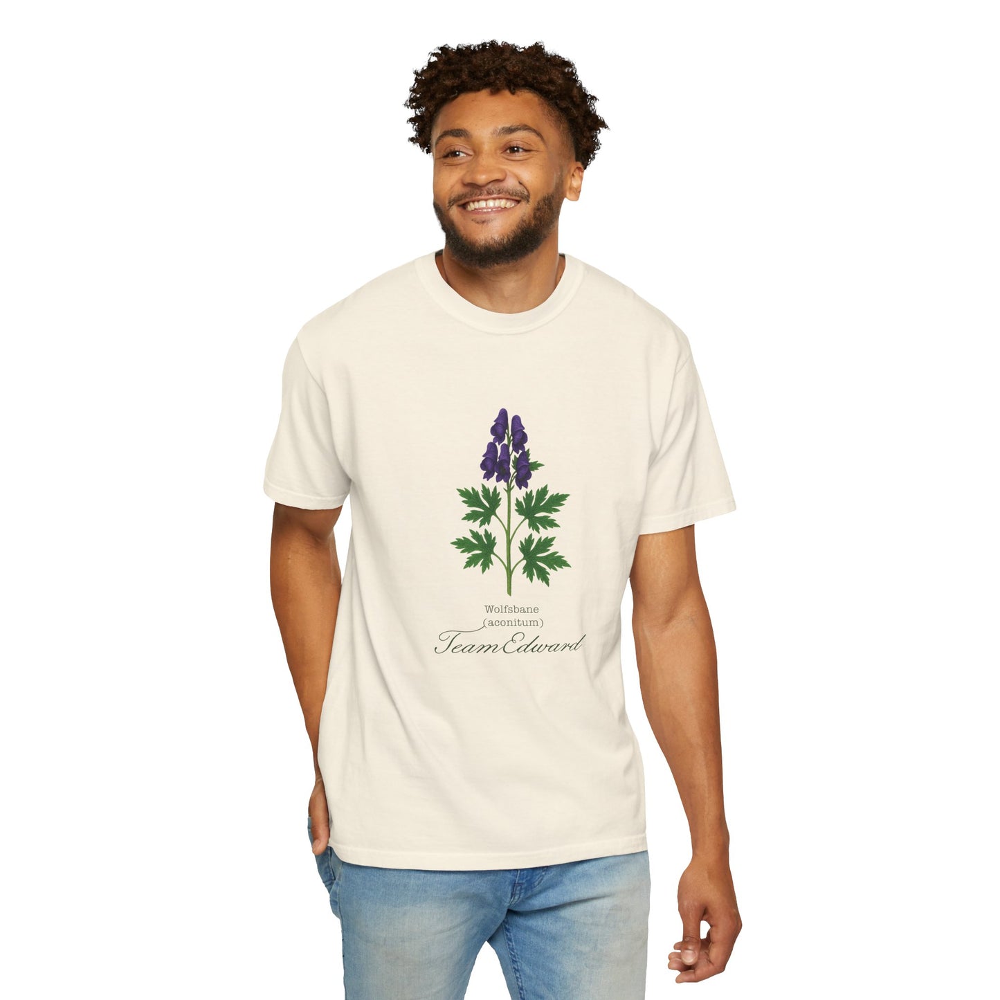 "Team Edward," Wolfsbane - Unisex T-Shirt, Twilight Inspired, Vintage Floral Tee, Eco-Friendly Apparel, Casual Daily Wear, Birthday Present
