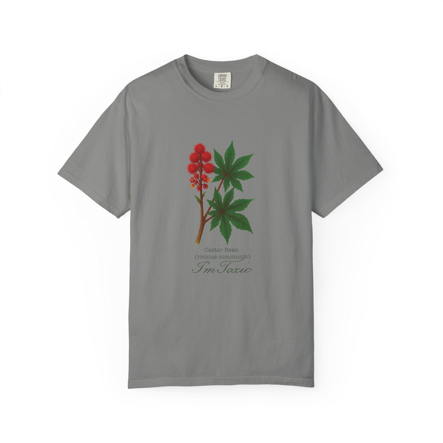 "I'm Toxic" - Castor Bean Botanical Design T-Shirt - Nature Lover Gift, Plant Enthusiast Apparel, Casual Wear, Earth Day, Eco-Friendly Clothing