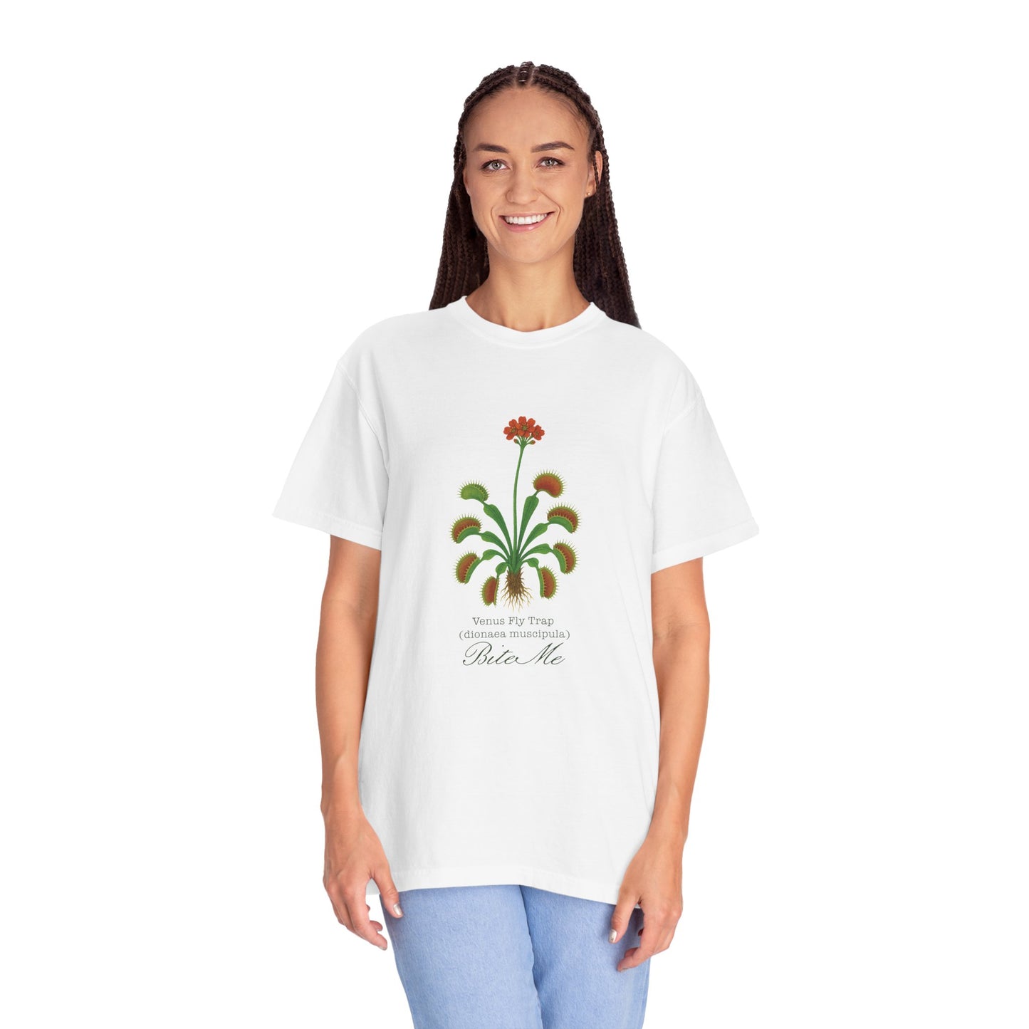 "Bite Me" - Venus Flytrap (dionaea muscipula) Unisex T-Shirt for Nature Lovers, Casual Style Tee, Gift for Gardening Enthusiasts, Summer Fashion, Eco-Friendly Wear
