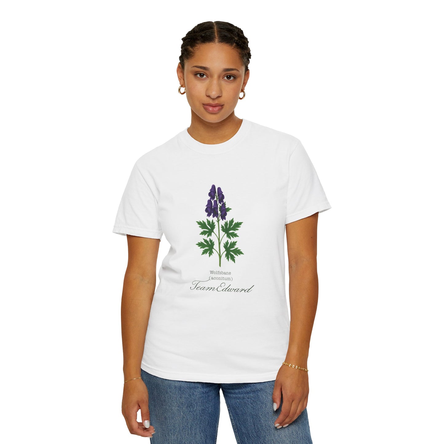 "Team Edward," Wolfsbane - Unisex T-Shirt, Twilight Inspired, Vintage Floral Tee, Eco-Friendly Apparel, Casual Daily Wear, Birthday Present
