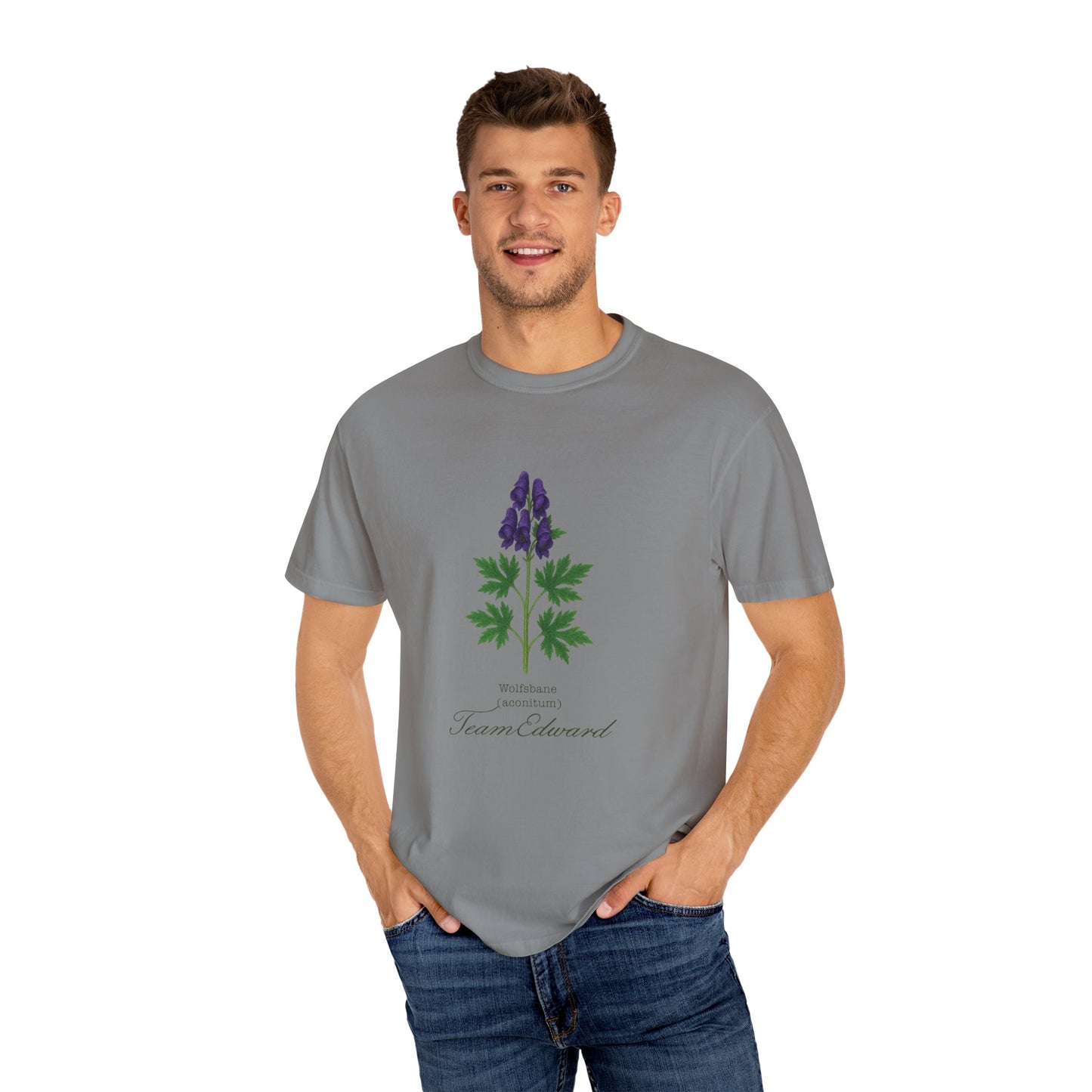 "Team Edward," Wolfsbane - Unisex T-Shirt, Twilight Inspired, Vintage Floral Tee, Eco-Friendly Apparel, Casual Daily Wear, Birthday Present