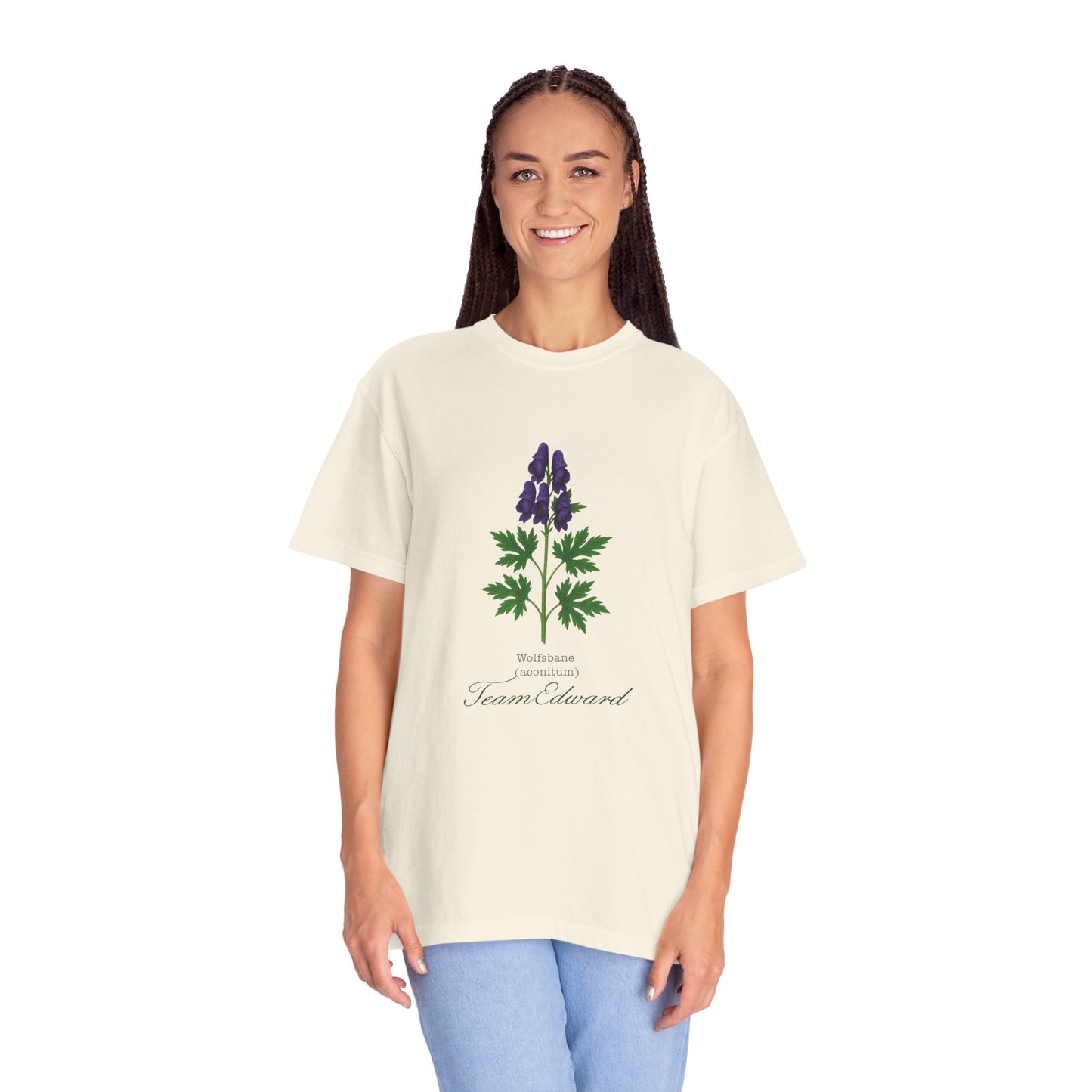 "Team Edward," Wolfsbane - Unisex T-Shirt, Twilight Inspired, Vintage Floral Tee, Eco-Friendly Apparel, Casual Daily Wear, Birthday Present
