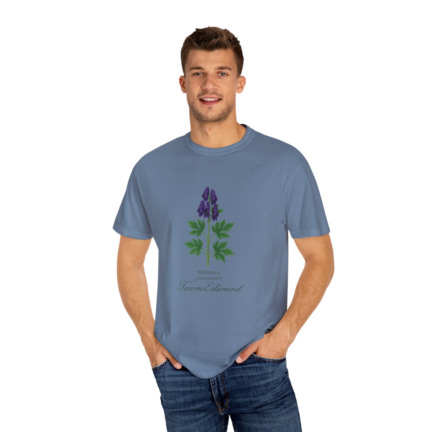 "Team Edward," Wolfsbane - Unisex T-Shirt, Twilight Inspired, Vintage Floral Tee, Eco-Friendly Apparel, Casual Daily Wear, Birthday Present