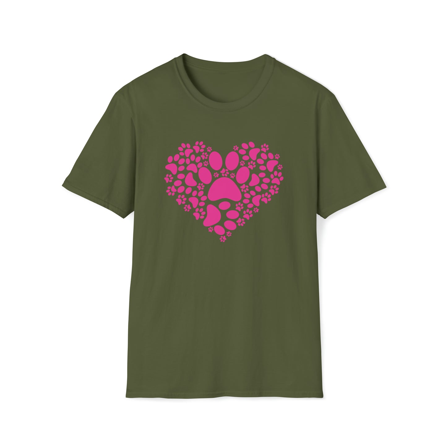 Hearts & Paws - pink - Unisex Softstyle T-Shirt