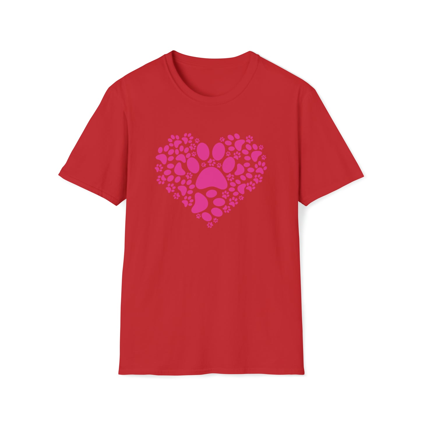 Hearts & Paws - pink - Unisex Softstyle T-Shirt