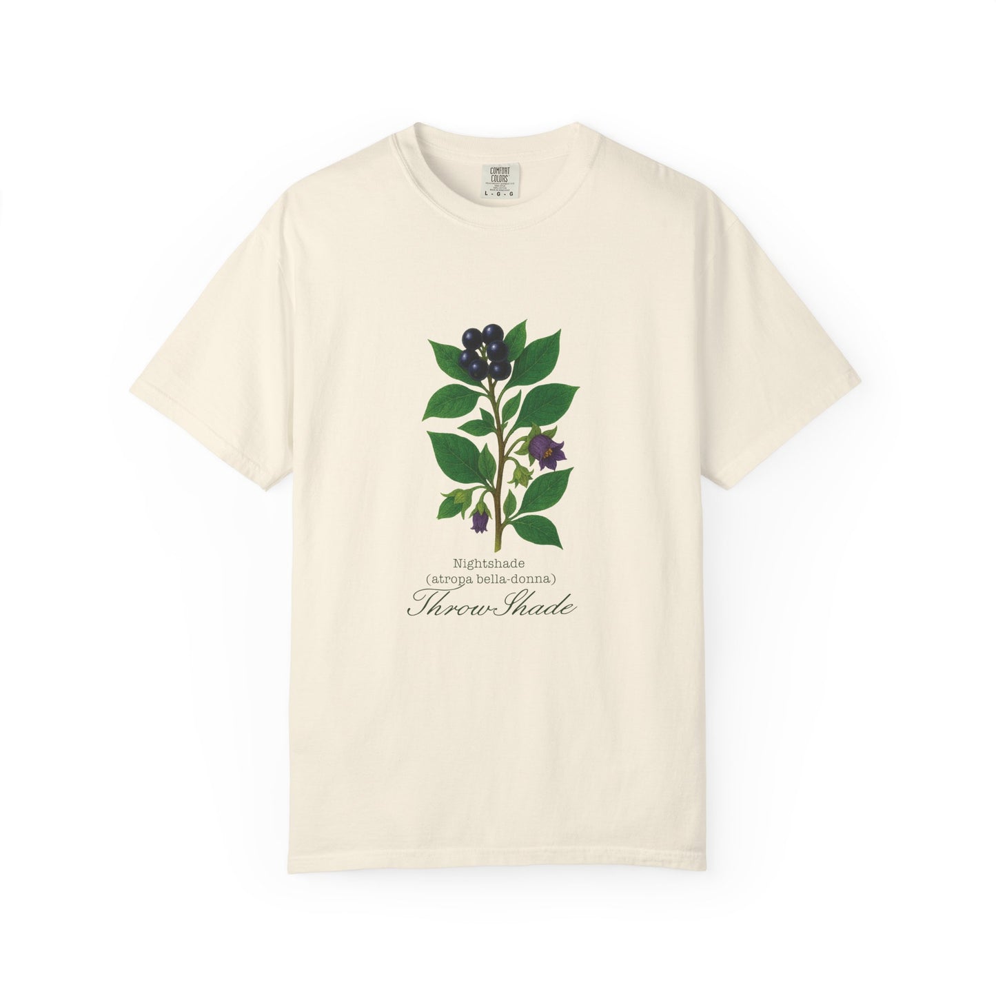 "Throw Shade" - Nightshade - Floral Nature T-Shirt, Botanical Tee, Gift for Plant Lovers, Eco-Friendly Tee, Summer Fashion, Garden Party Shirt