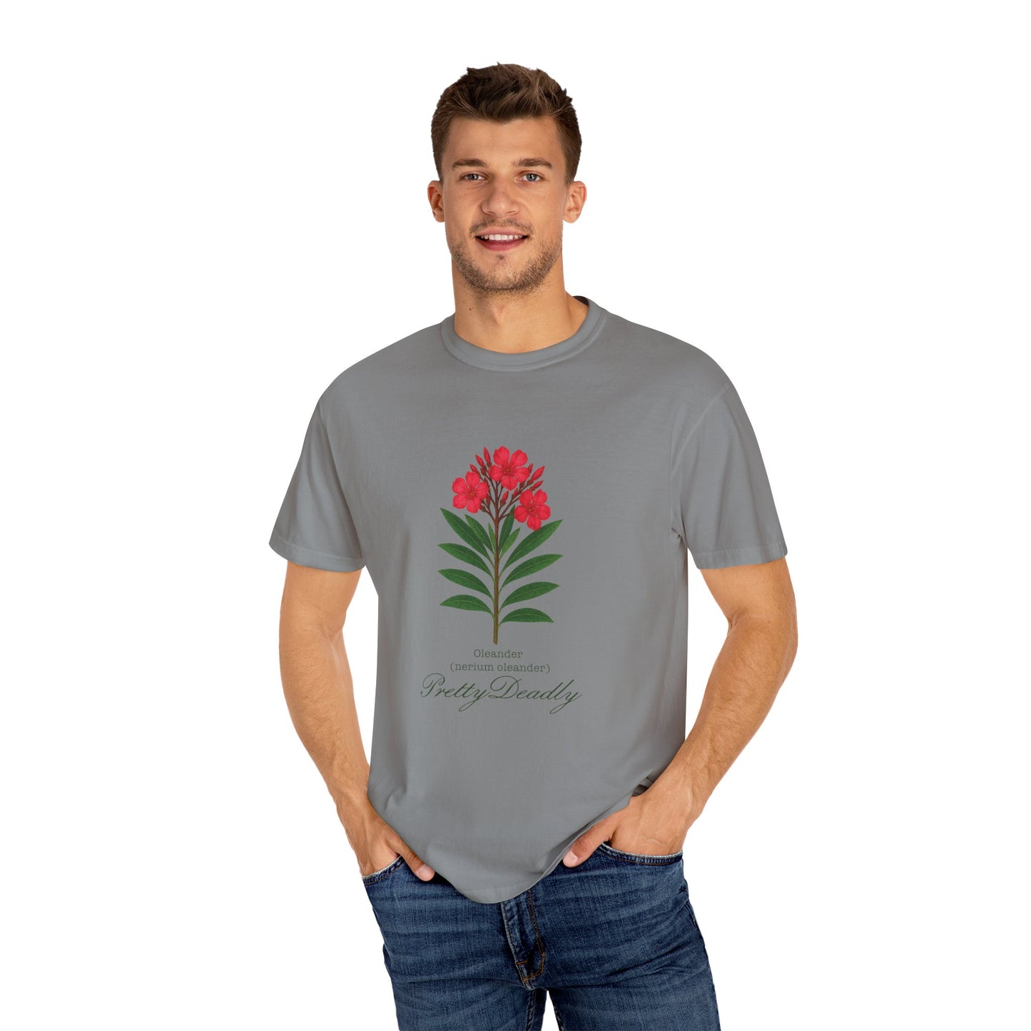 "Pretty Deadly" Oleander Unisex T-Shirt | Pretty Deadly Floral Tee, Summer Vibes, Casual Style, Gift for Plant Lovers, Eco-Friendly Fashion