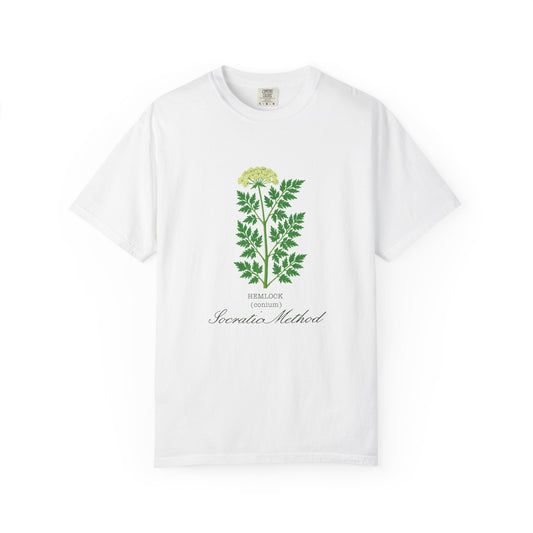 "Socratic Method," Hemlock - Botanical Design Unisex T-Shirt, Gift for Sassy Gardeners, Casual Wear, Eco-friendly Apparel