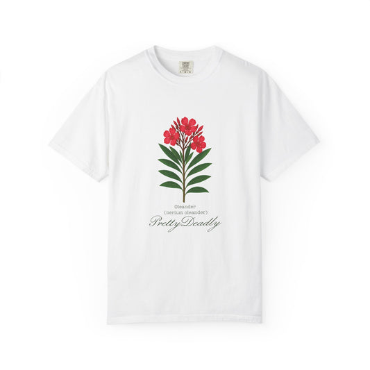 "Pretty Deadly" Oleander Unisex T-Shirt | Pretty Deadly Floral Tee, Summer Vibes, Casual Style, Gift for Plant Lovers, Eco-Friendly Fashion