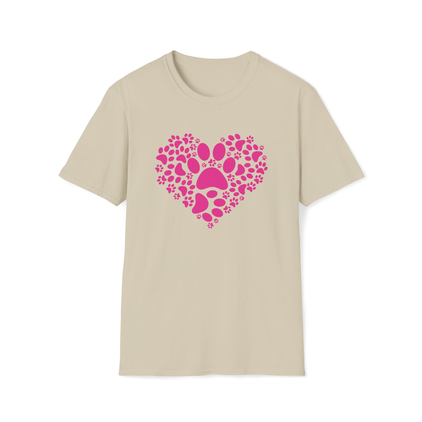 Hearts & Paws - pink - Unisex Softstyle T-Shirt