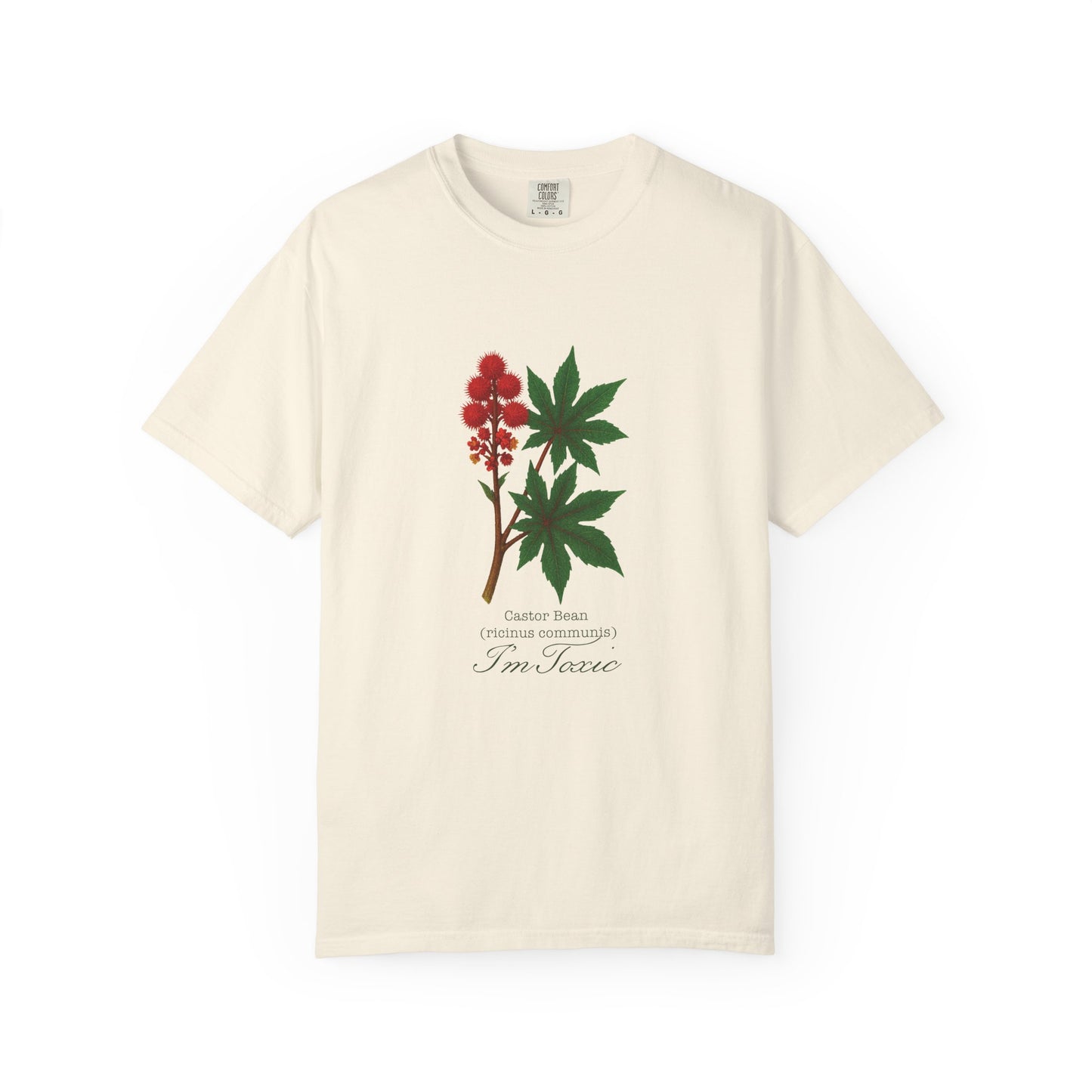 "I'm Toxic" - Castor Bean Botanical Design T-Shirt - Nature Lover Gift, Plant Enthusiast Apparel, Casual Wear, Earth Day, Eco-Friendly Clothing