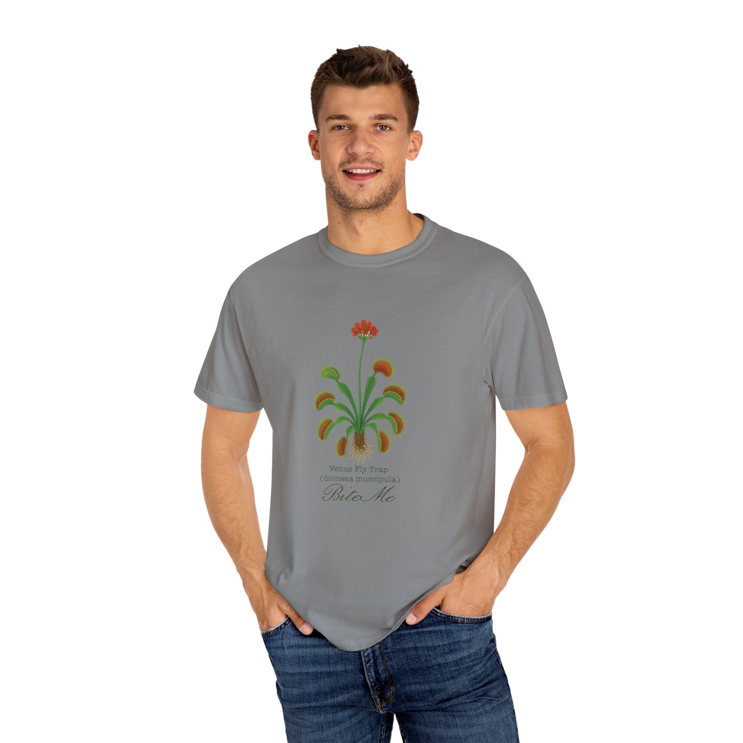 "Bite Me" - Venus Flytrap (dionaea muscipula) Unisex T-Shirt for Nature Lovers, Casual Style Tee, Gift for Gardening Enthusiasts, Summer Fashion, Eco-Friendly Wear