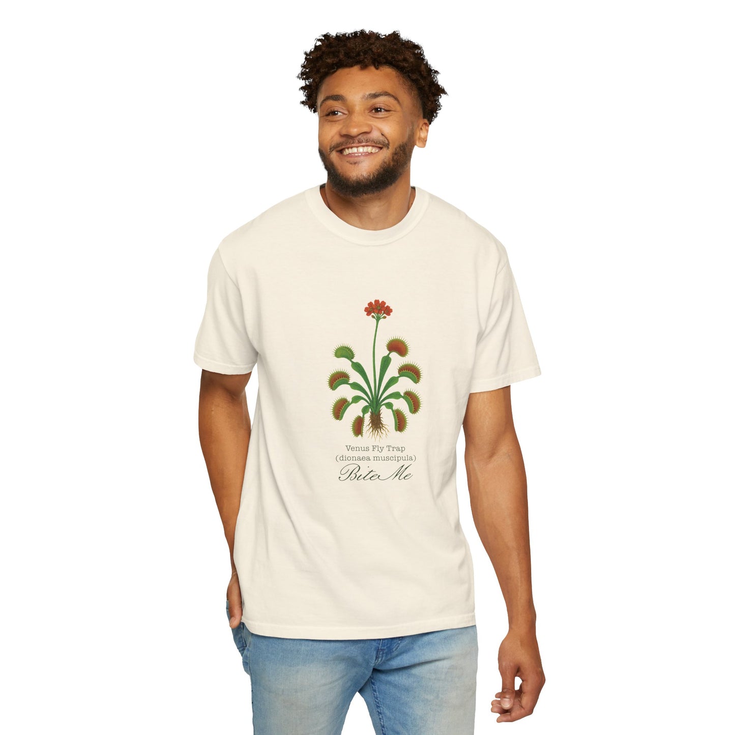 "Bite Me" - Venus Flytrap (dionaea muscipula) Unisex T-Shirt for Nature Lovers, Casual Style Tee, Gift for Gardening Enthusiasts, Summer Fashion, Eco-Friendly Wear