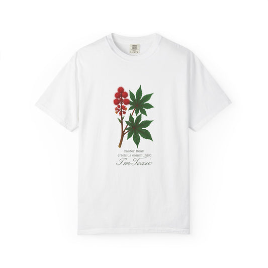 "I'm Toxic" - Castor Bean Botanical Design T-Shirt - Nature Lover Gift, Plant Enthusiast Apparel, Casual Wear, Earth Day, Eco-Friendly Clothing