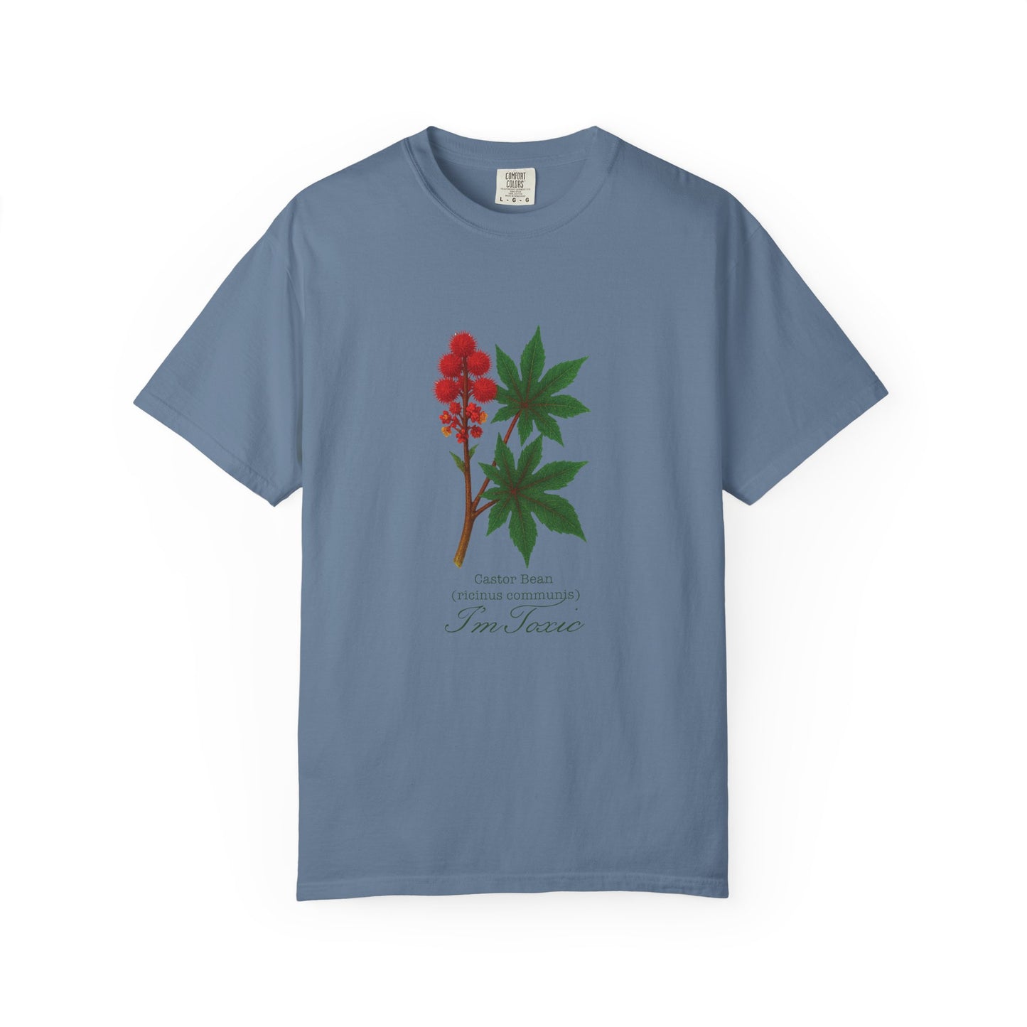 "I'm Toxic" - Castor Bean Botanical Design T-Shirt - Nature Lover Gift, Plant Enthusiast Apparel, Casual Wear, Earth Day, Eco-Friendly Clothing
