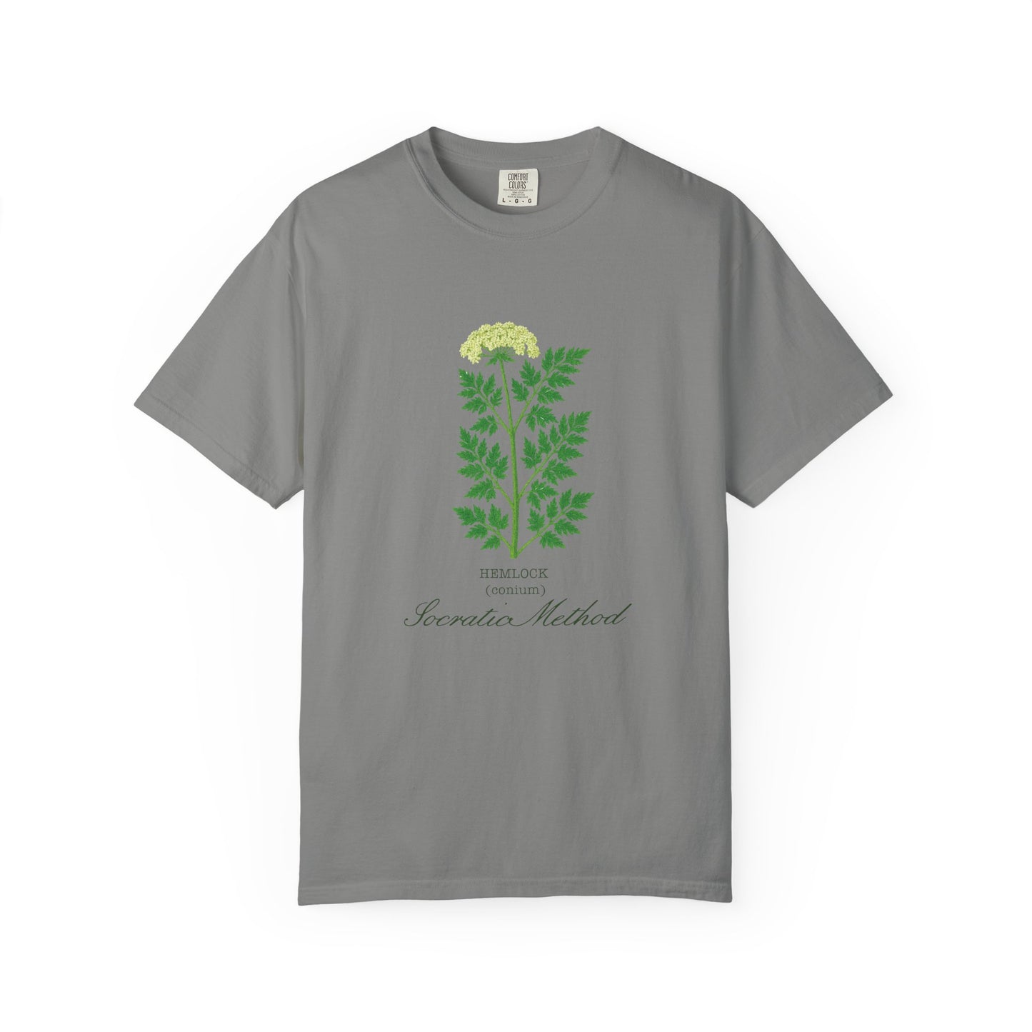 "Socratic Method," Hemlock - Botanical Design Unisex T-Shirt, Gift for Sassy Gardeners, Casual Wear, Eco-friendly Apparel
