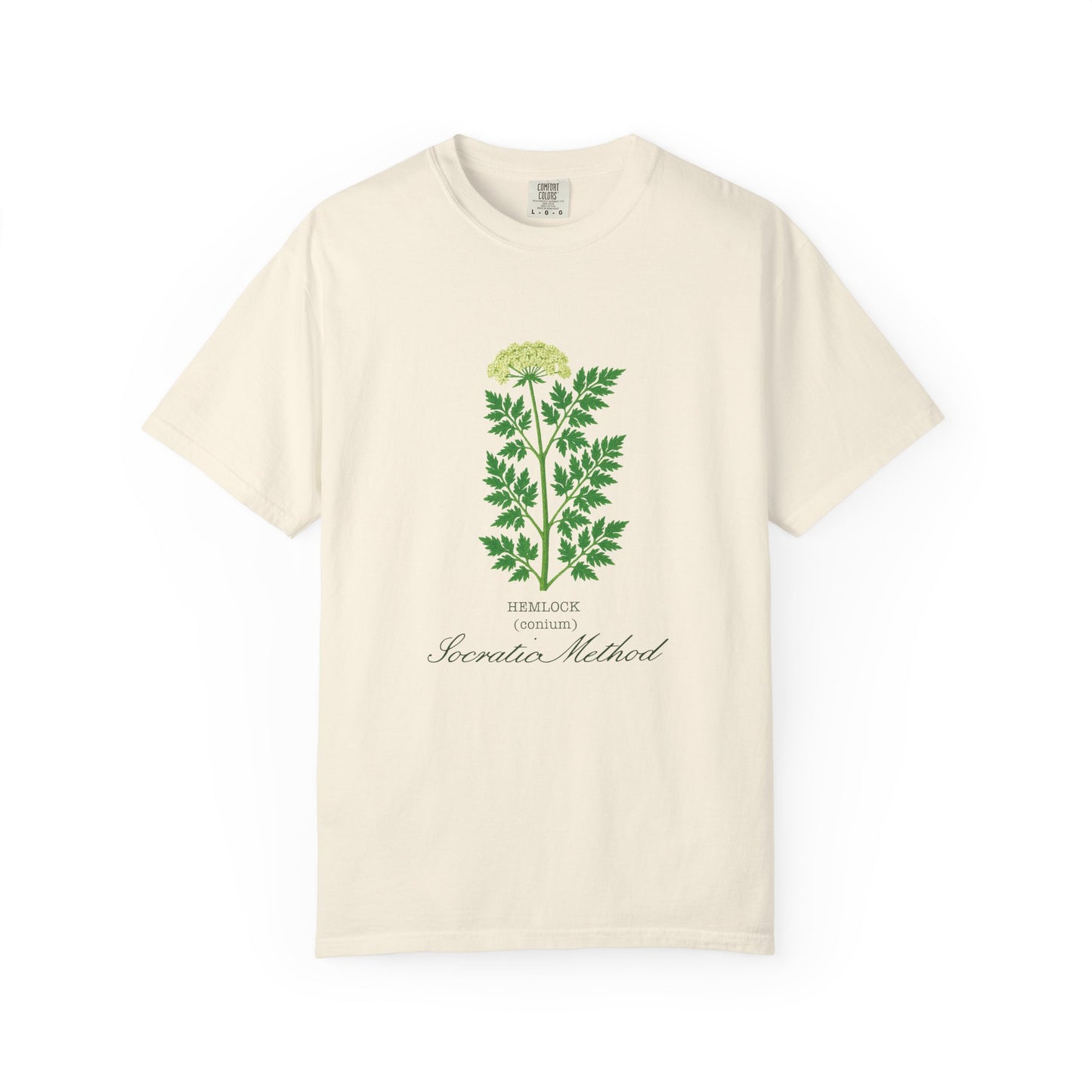"Socratic Method," Hemlock - Botanical Design Unisex T-Shirt, Gift for Sassy Gardeners, Casual Wear, Eco-friendly Apparel