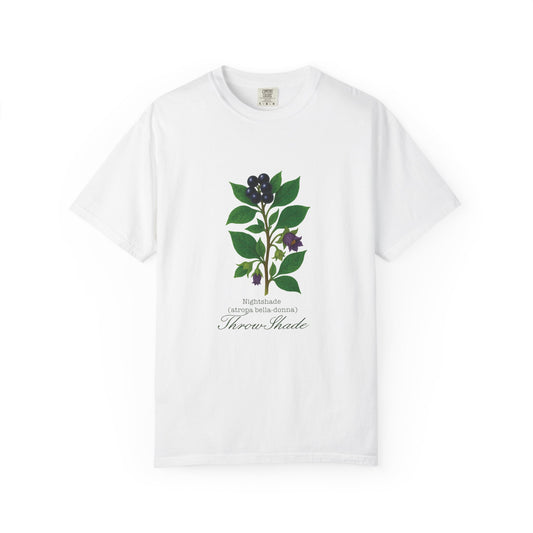 "Throw Shade" - Nightshade - Floral Nature T-Shirt, Botanical Tee, Gift for Plant Lovers, Eco-Friendly Tee, Summer Fashion, Garden Party Shirt