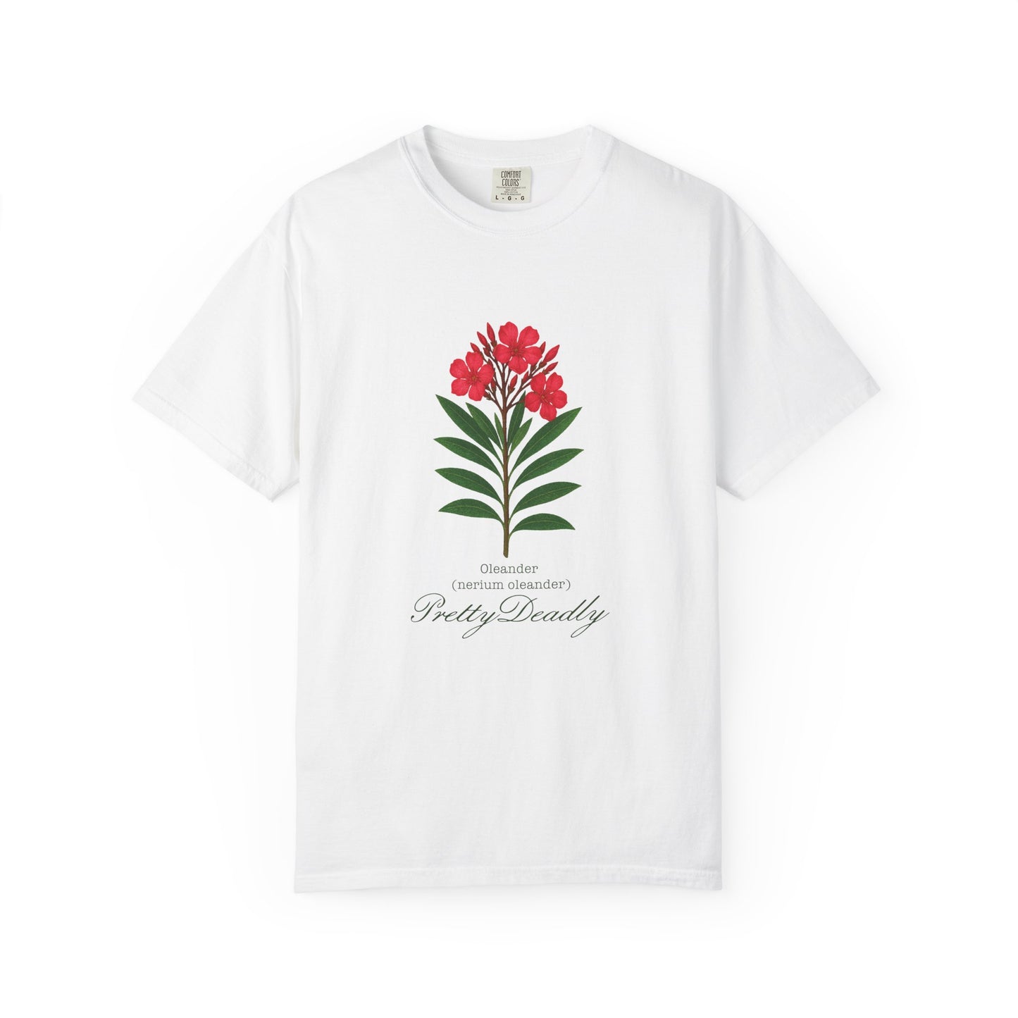 "Pretty Deadly" Oleander Unisex T-Shirt | Pretty Deadly Floral Tee, Summer Vibes, Casual Style, Gift for Plant Lovers, Eco-Friendly Fashion